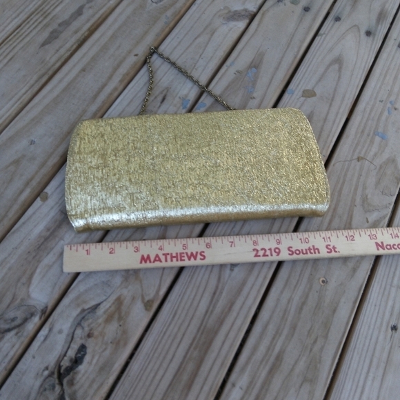 Women's Vintage Sparkly Gold Clutch Purse Hollywood Regency Glam MCM - Picture 3 of 7